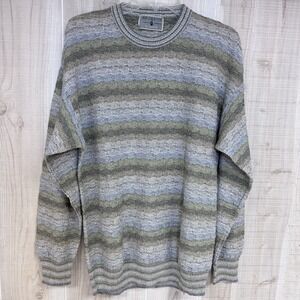 VTG Segreto Knit Sweater Mens (32) Acrylic cotton Geometric Multicolor Grandpa